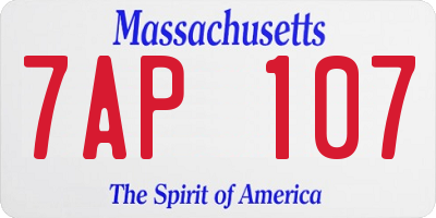 MA license plate 7AP107