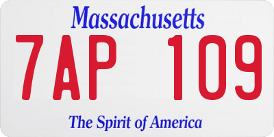 MA license plate 7AP109