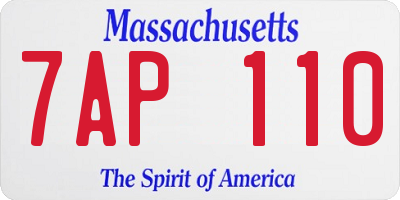 MA license plate 7AP110