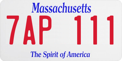 MA license plate 7AP111
