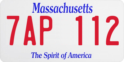 MA license plate 7AP112