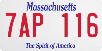 MA license plate 7AP116