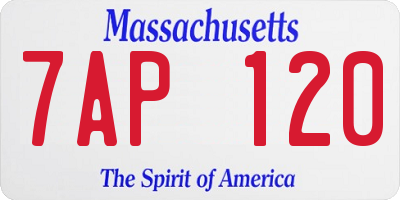 MA license plate 7AP120