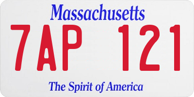 MA license plate 7AP121