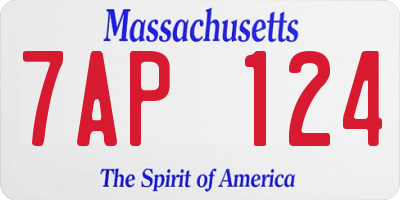 MA license plate 7AP124