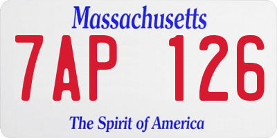 MA license plate 7AP126