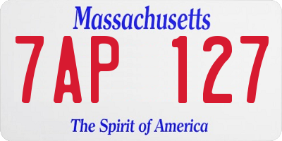 MA license plate 7AP127