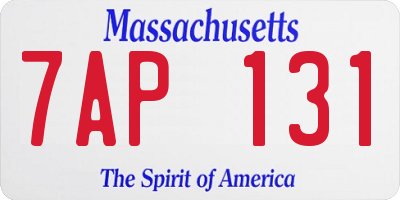 MA license plate 7AP131