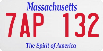 MA license plate 7AP132