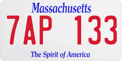 MA license plate 7AP133
