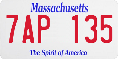 MA license plate 7AP135