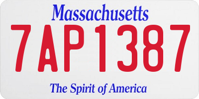 MA license plate 7AP1387