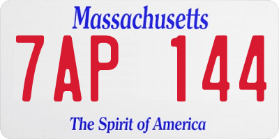 MA license plate 7AP144