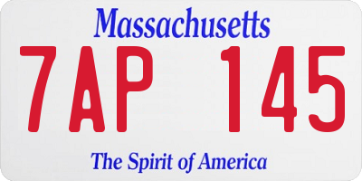 MA license plate 7AP145