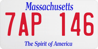 MA license plate 7AP146