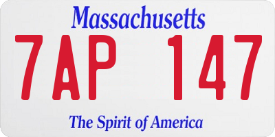 MA license plate 7AP147