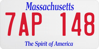 MA license plate 7AP148