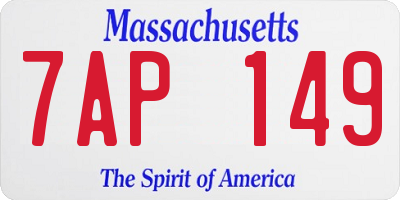 MA license plate 7AP149
