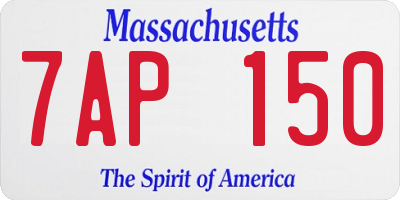 MA license plate 7AP150