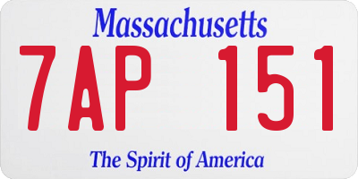 MA license plate 7AP151