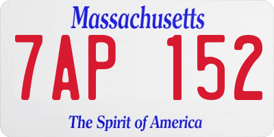 MA license plate 7AP152