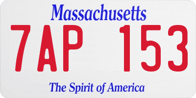 MA license plate 7AP153