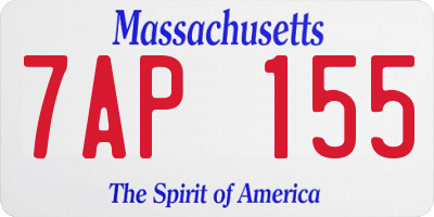 MA license plate 7AP155