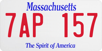 MA license plate 7AP157