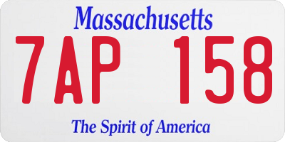 MA license plate 7AP158