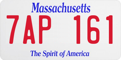 MA license plate 7AP161