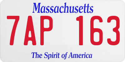 MA license plate 7AP163