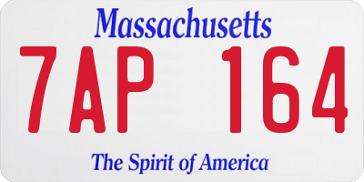 MA license plate 7AP164