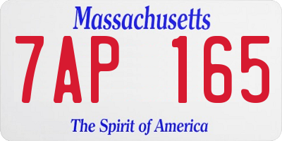 MA license plate 7AP165