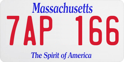 MA license plate 7AP166
