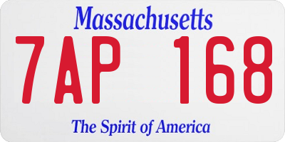MA license plate 7AP168