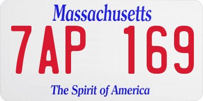 MA license plate 7AP169