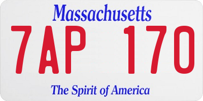 MA license plate 7AP170