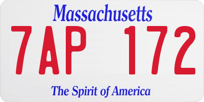 MA license plate 7AP172