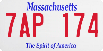 MA license plate 7AP174