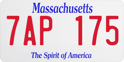 MA license plate 7AP175
