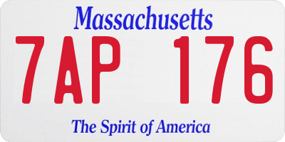 MA license plate 7AP176