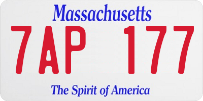 MA license plate 7AP177