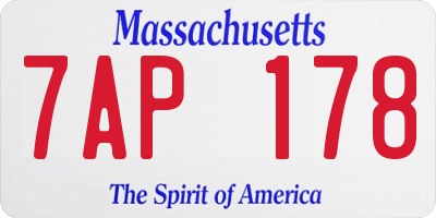 MA license plate 7AP178