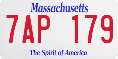 MA license plate 7AP179