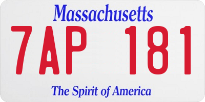 MA license plate 7AP181