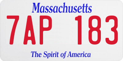 MA license plate 7AP183