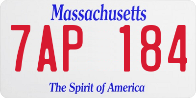 MA license plate 7AP184