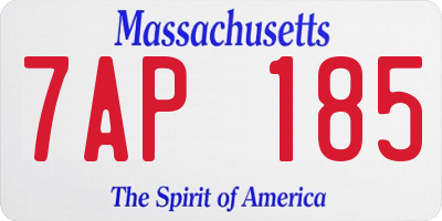 MA license plate 7AP185
