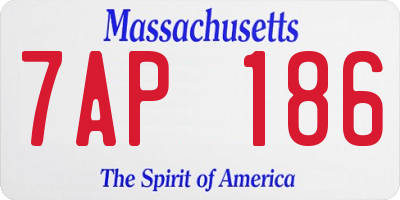 MA license plate 7AP186