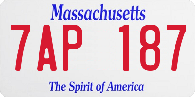MA license plate 7AP187